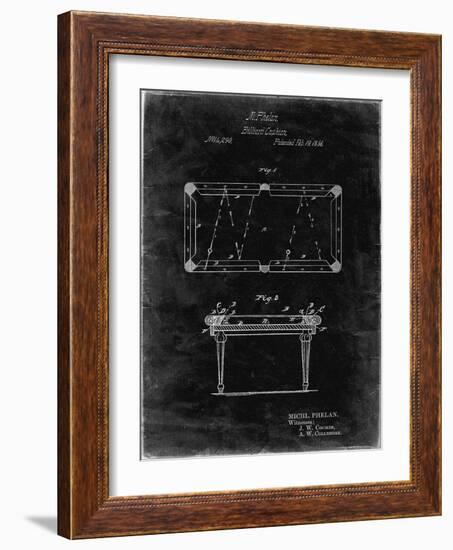 PP149- Black Grunge Pool Table Patent Poster-Cole Borders-Framed Giclee Print