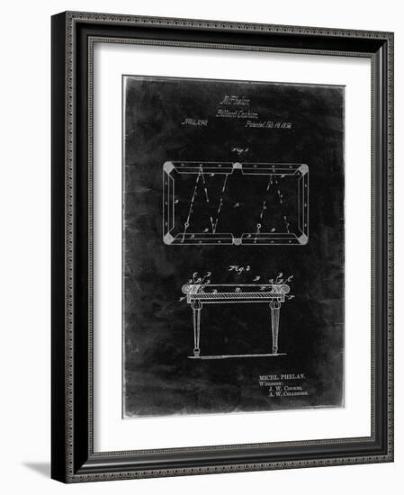 PP149- Black Grunge Pool Table Patent Poster-Cole Borders-Framed Giclee Print