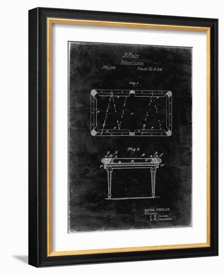 PP149- Black Grunge Pool Table Patent Poster-Cole Borders-Framed Giclee Print