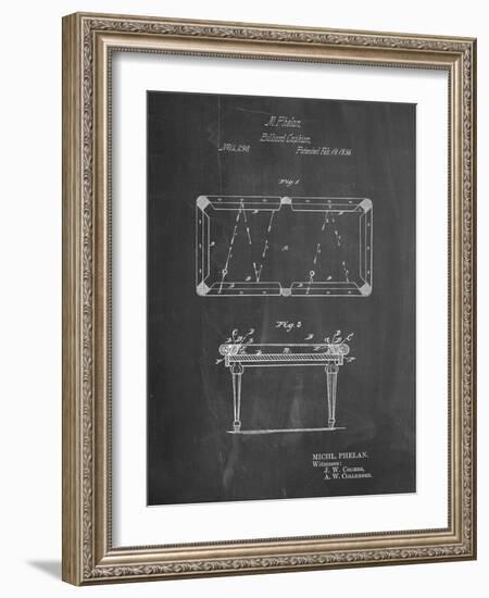 PP149- Chalkboard Pool Table Patent Poster-Cole Borders-Framed Giclee Print