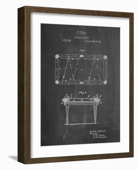 PP149- Chalkboard Pool Table Patent Poster-Cole Borders-Framed Giclee Print