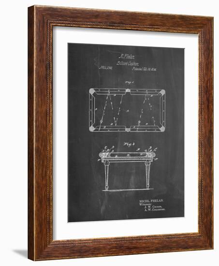 PP149- Chalkboard Pool Table Patent Poster-Cole Borders-Framed Giclee Print