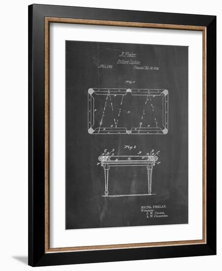 PP149- Chalkboard Pool Table Patent Poster-Cole Borders-Framed Giclee Print