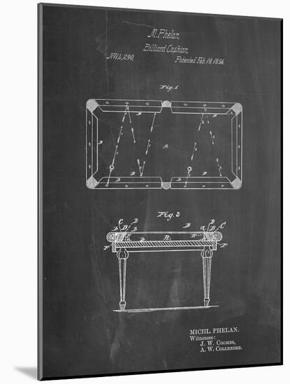 PP149- Chalkboard Pool Table Patent Poster-Cole Borders-Mounted Giclee Print