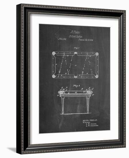 PP149- Chalkboard Pool Table Patent Poster-Cole Borders-Framed Giclee Print