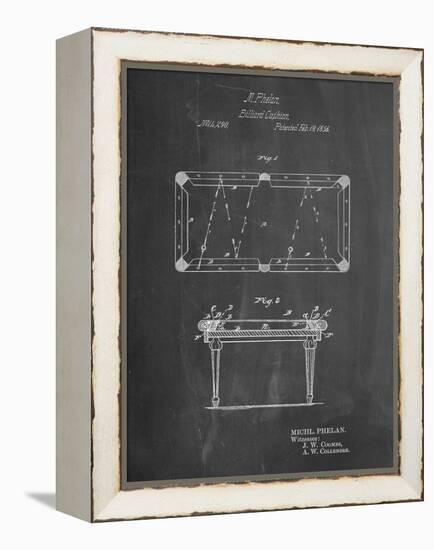 PP149- Chalkboard Pool Table Patent Poster-Cole Borders-Framed Premier Image Canvas