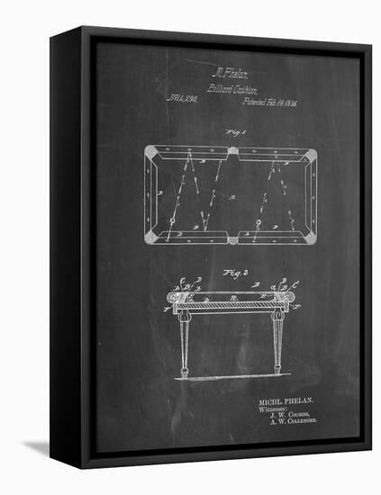 PP149- Chalkboard Pool Table Patent Poster-Cole Borders-Framed Premier Image Canvas