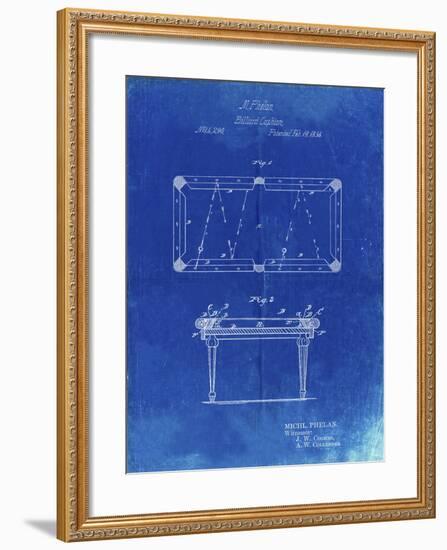 PP149- Faded Blueprint Pool Table Patent Poster-Cole Borders-Framed Giclee Print