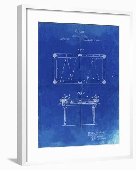 PP149- Faded Blueprint Pool Table Patent Poster-Cole Borders-Framed Giclee Print