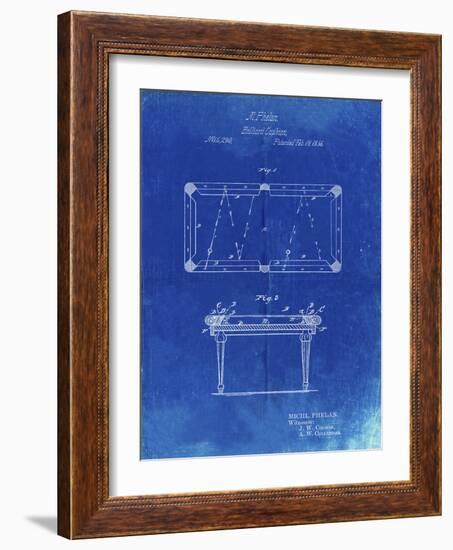 PP149- Faded Blueprint Pool Table Patent Poster-Cole Borders-Framed Giclee Print