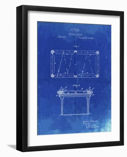 PP149- Faded Blueprint Pool Table Patent Poster-Cole Borders-Framed Giclee Print