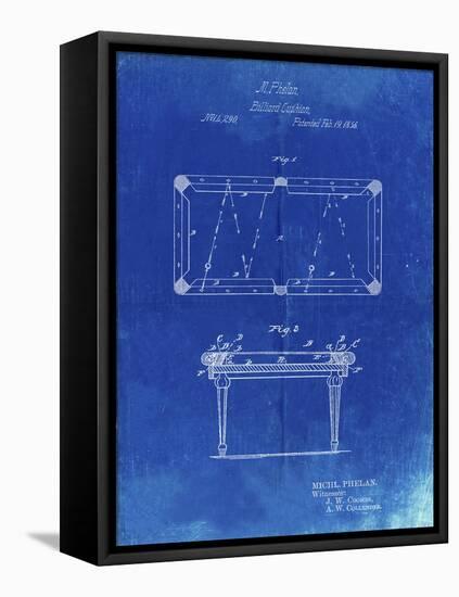 PP149- Faded Blueprint Pool Table Patent Poster-Cole Borders-Framed Premier Image Canvas