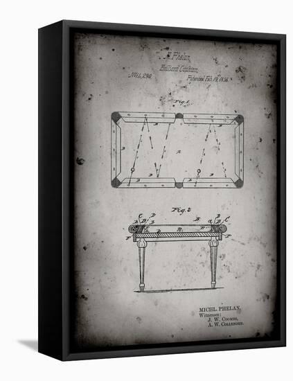 PP149- Faded Grey Pool Table Patent Poster-Cole Borders-Framed Premier Image Canvas