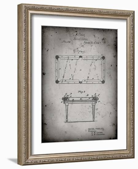 PP149- Faded Grey Pool Table Patent Poster-Cole Borders-Framed Giclee Print