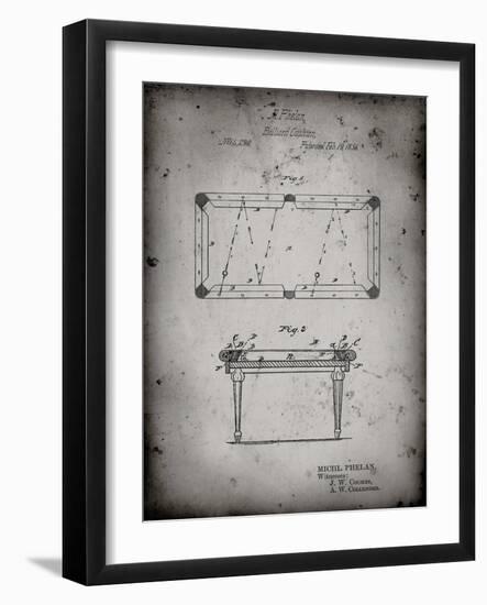 PP149- Faded Grey Pool Table Patent Poster-Cole Borders-Framed Giclee Print