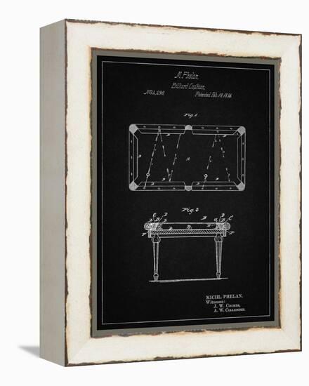 PP149- Vintage Black Pool Table Patent Poster-Cole Borders-Framed Premier Image Canvas