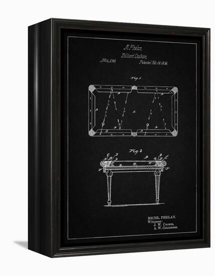 PP149- Vintage Black Pool Table Patent Poster-Cole Borders-Framed Premier Image Canvas