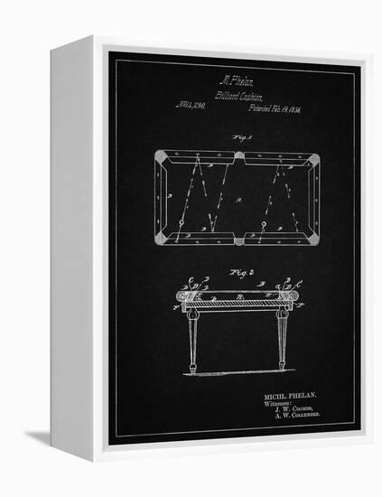 PP149- Vintage Black Pool Table Patent Poster-Cole Borders-Framed Premier Image Canvas