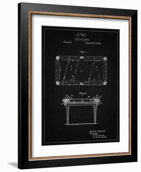 PP149- Vintage Black Pool Table Patent Poster-Cole Borders-Framed Giclee Print