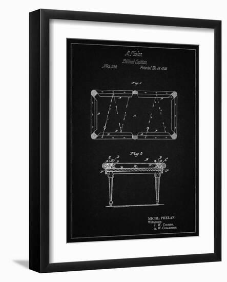 PP149- Vintage Black Pool Table Patent Poster-Cole Borders-Framed Giclee Print