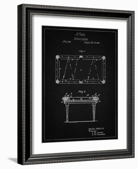 PP149- Vintage Black Pool Table Patent Poster-Cole Borders-Framed Giclee Print