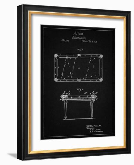 PP149- Vintage Black Pool Table Patent Poster-Cole Borders-Framed Giclee Print