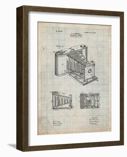 PP15 Antique Grid Parchment-Borders Cole-Framed Giclee Print