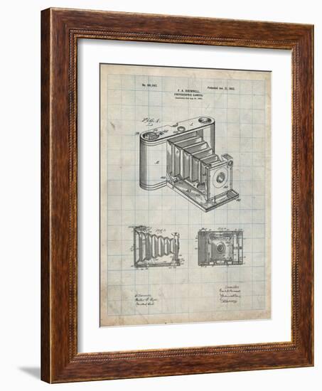 PP15 Antique Grid Parchment-Borders Cole-Framed Giclee Print