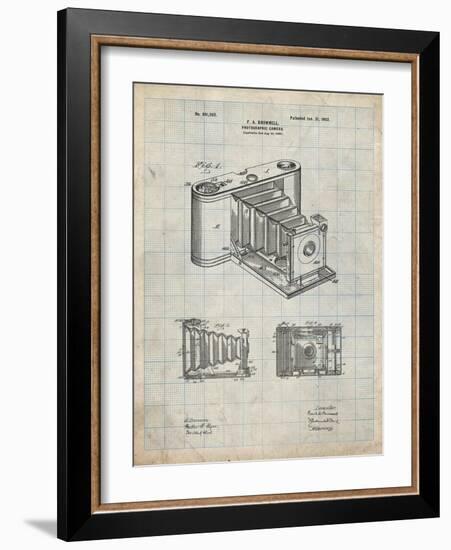 PP15 Antique Grid Parchment-Borders Cole-Framed Giclee Print