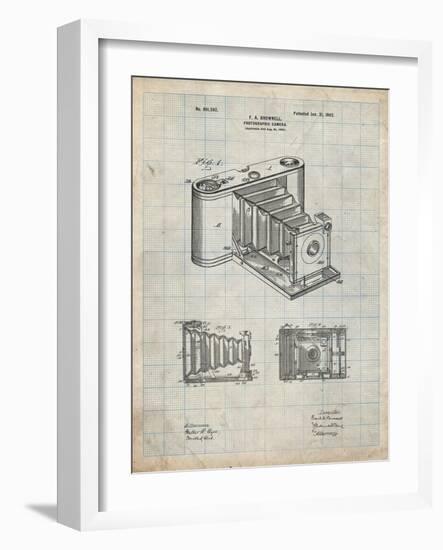 PP15 Antique Grid Parchment-Borders Cole-Framed Giclee Print