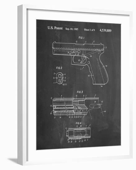 PP154- Chalkboard Handgun Pistol Patent Poster-Cole Borders-Framed Giclee Print