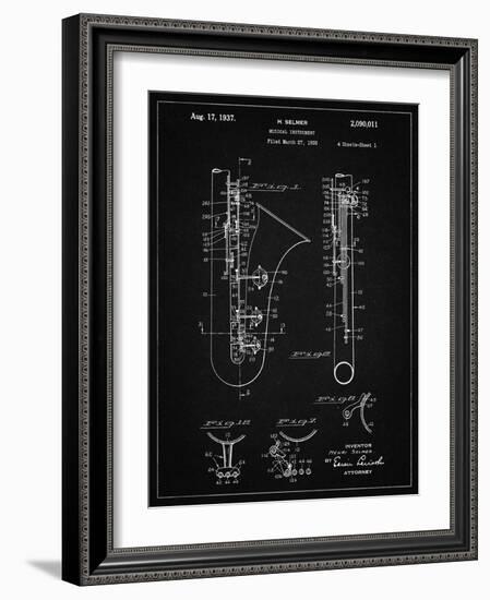 PP156- Vintage Black Selmer 1937 Saxophone Poster-Cole Borders-Framed Premium Giclee Print