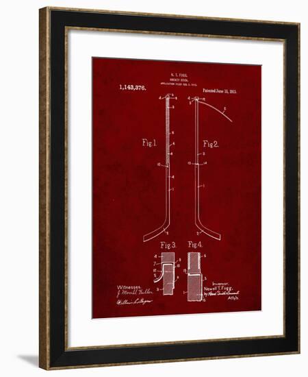 PP157- Burgundy Hockey Stick 1915 Poster-Cole Borders-Framed Giclee Print