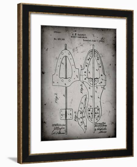 PP158- Faded Grey 1898 Hockey Skate Patent Poster-Cole Borders-Framed Giclee Print