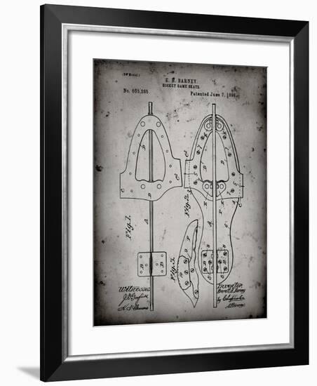 PP158- Faded Grey 1898 Hockey Skate Patent Poster-Cole Borders-Framed Giclee Print