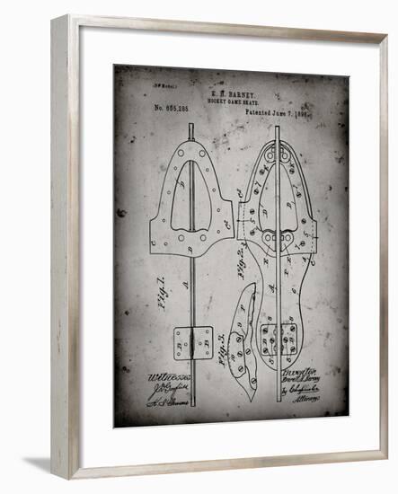 PP158- Faded Grey 1898 Hockey Skate Patent Poster-Cole Borders-Framed Giclee Print