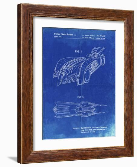 PP16 Faded Blueprint-Borders Cole-Framed Giclee Print