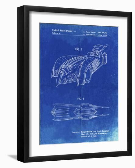 PP16 Faded Blueprint-Borders Cole-Framed Giclee Print