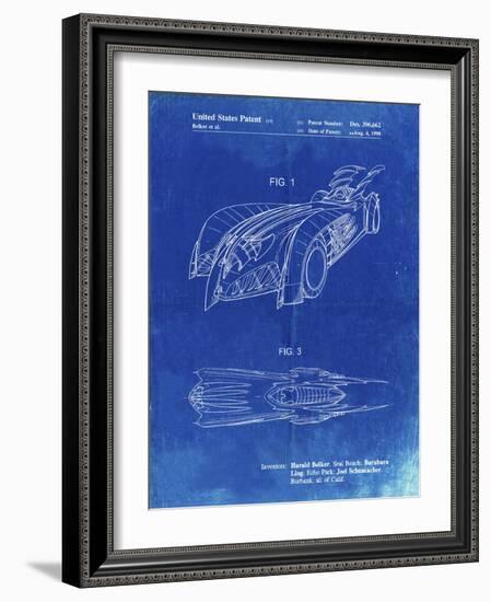 PP16 Faded Blueprint-Borders Cole-Framed Giclee Print