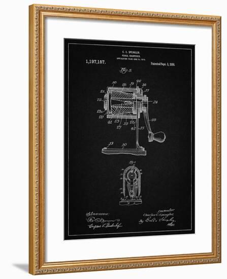 PP162- Vintage Black Pencil Sharpener Patent Poster-Cole Borders-Framed Giclee Print