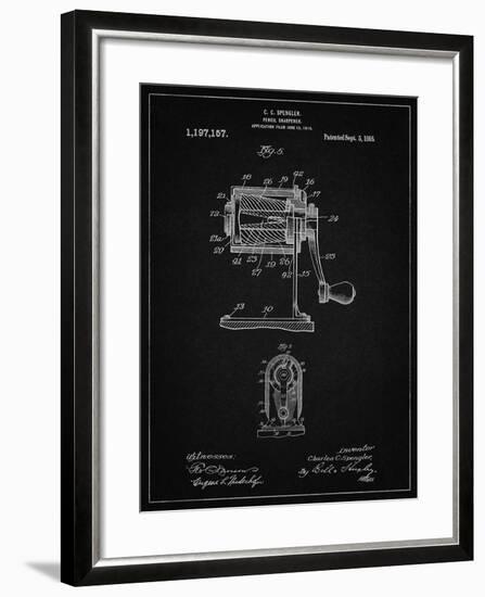 PP162- Vintage Black Pencil Sharpener Patent Poster-Cole Borders-Framed Giclee Print