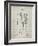 PP166- Antique Grid Parchment Lacrosse Stick Patent Poster-Cole Borders-Framed Giclee Print