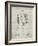 PP166- Antique Grid Parchment Lacrosse Stick Patent Poster-Cole Borders-Framed Giclee Print