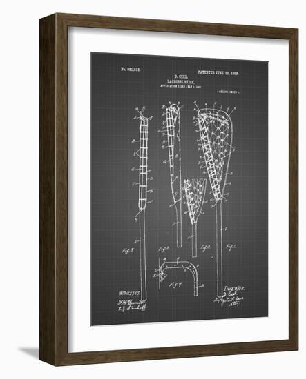 PP166- Black Grid Lacrosse Stick Patent Poster-Cole Borders-Framed Giclee Print