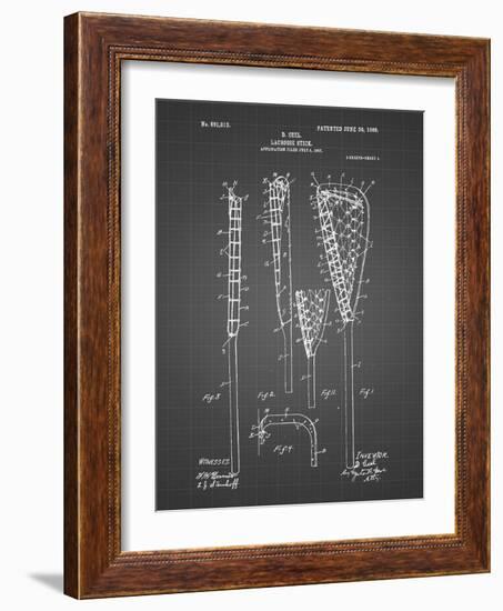 PP166- Black Grid Lacrosse Stick Patent Poster-Cole Borders-Framed Giclee Print