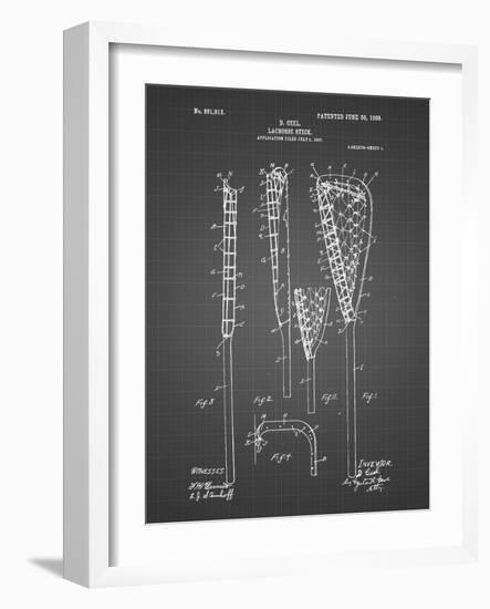 PP166- Black Grid Lacrosse Stick Patent Poster-Cole Borders-Framed Giclee Print