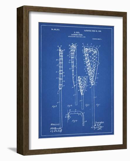 PP166- Blueprint Lacrosse Stick Patent Poster-Cole Borders-Framed Giclee Print