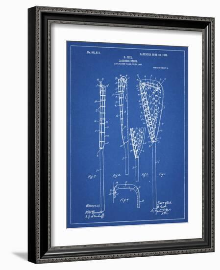 PP166- Blueprint Lacrosse Stick Patent Poster-Cole Borders-Framed Giclee Print