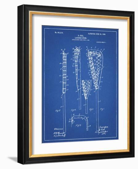 PP166- Blueprint Lacrosse Stick Patent Poster-Cole Borders-Framed Giclee Print