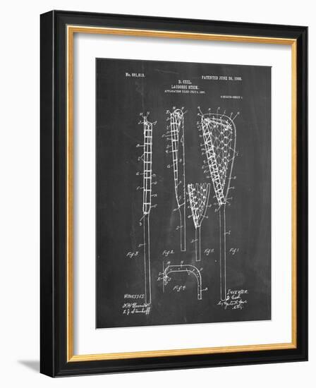 PP166- Chalkboard Lacrosse Stick Patent Poster-Cole Borders-Framed Giclee Print